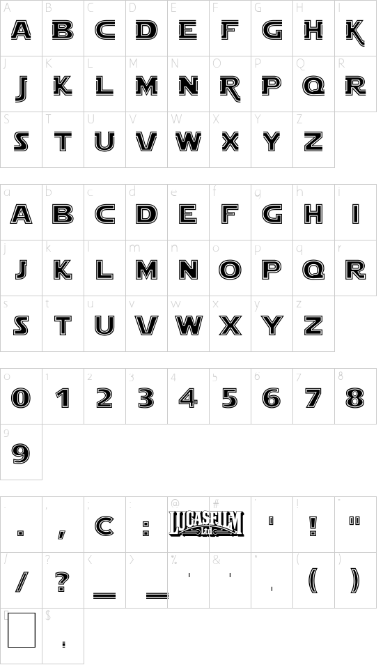 Star Jedi Outline Character Map