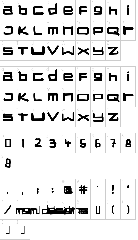 STUCK Character Map