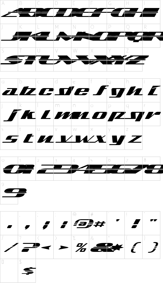 Sandoval Character Map