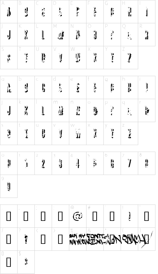 AZ Character Map