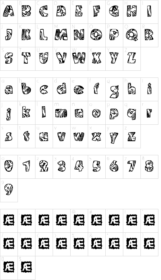 Swirled BRK Character Map