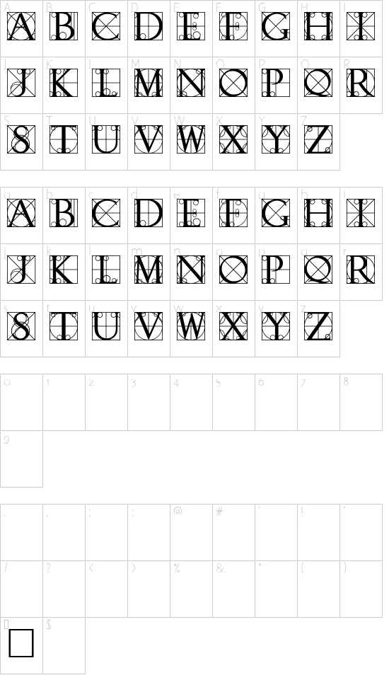 Walrod Character Map