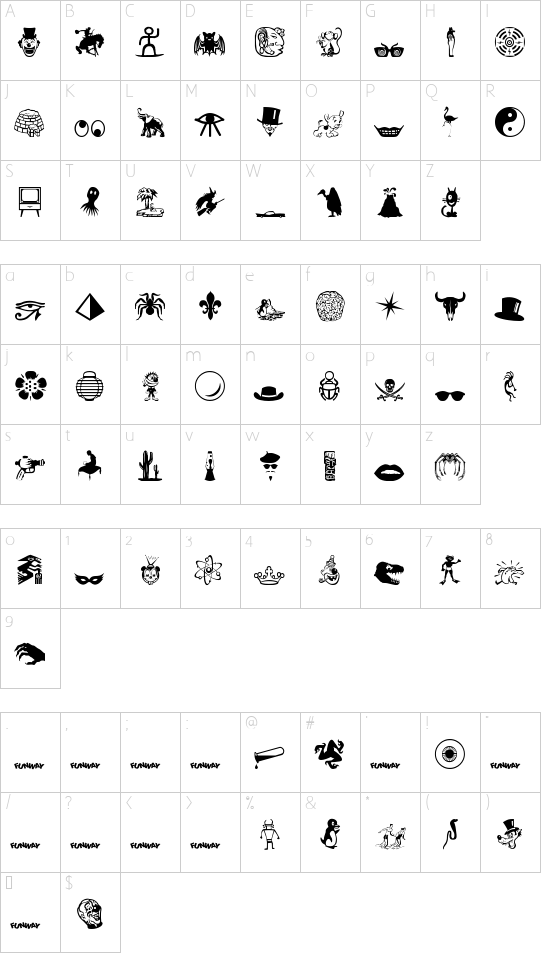 Funway 1 Character Map