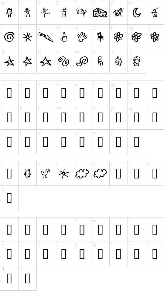 GoodDogBones Character Map
