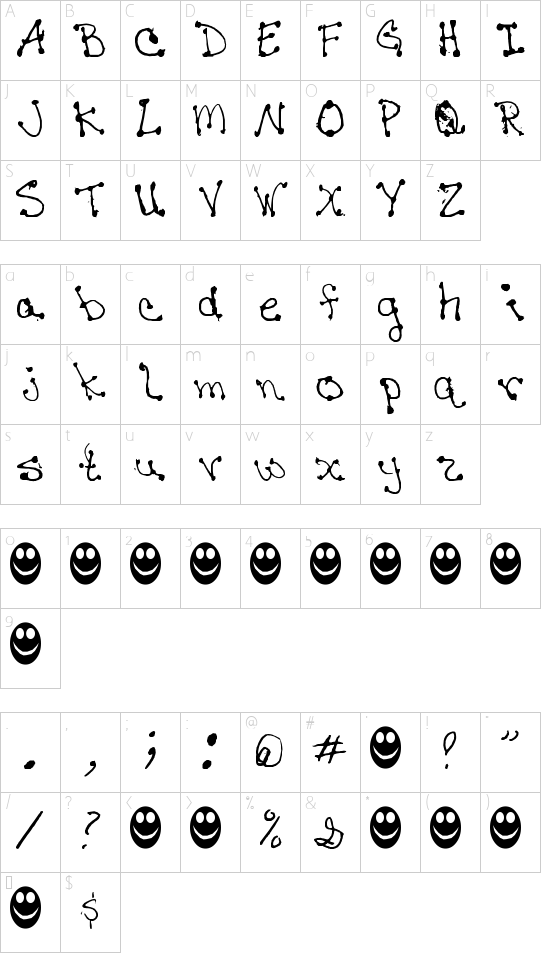 Janine's Writing Character Map