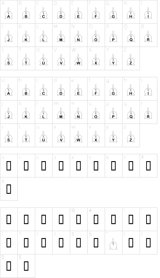 KR Caramel Apple Character Map