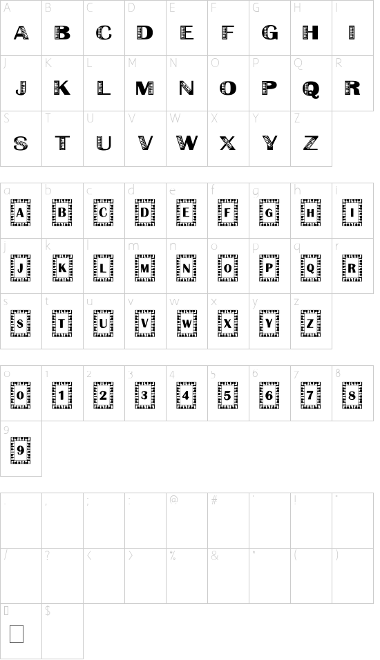 Liberace Character Map