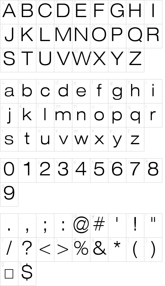 Strait Character Map