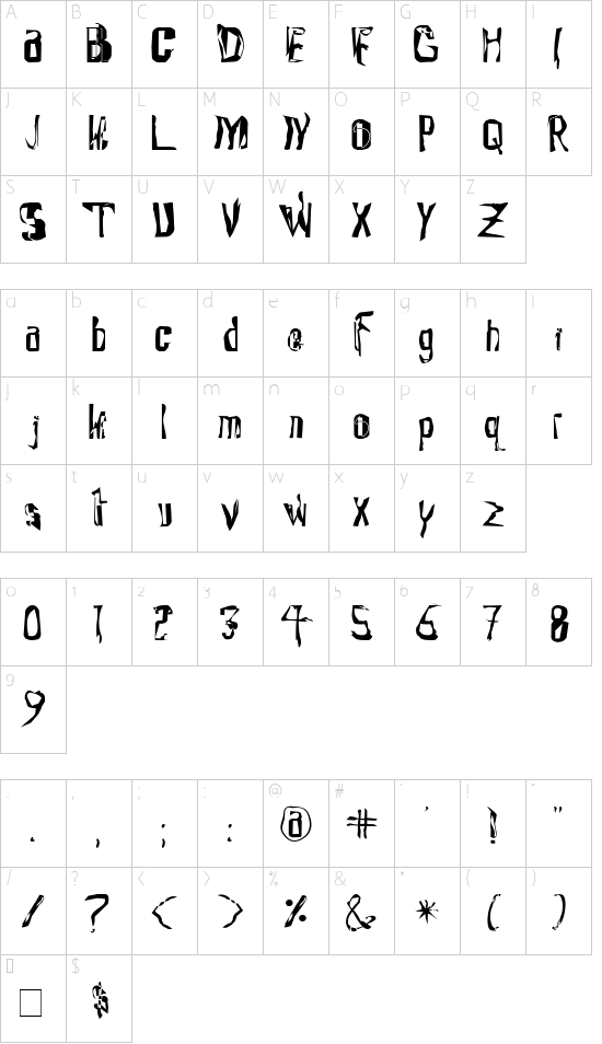 Waxtrax Character Map