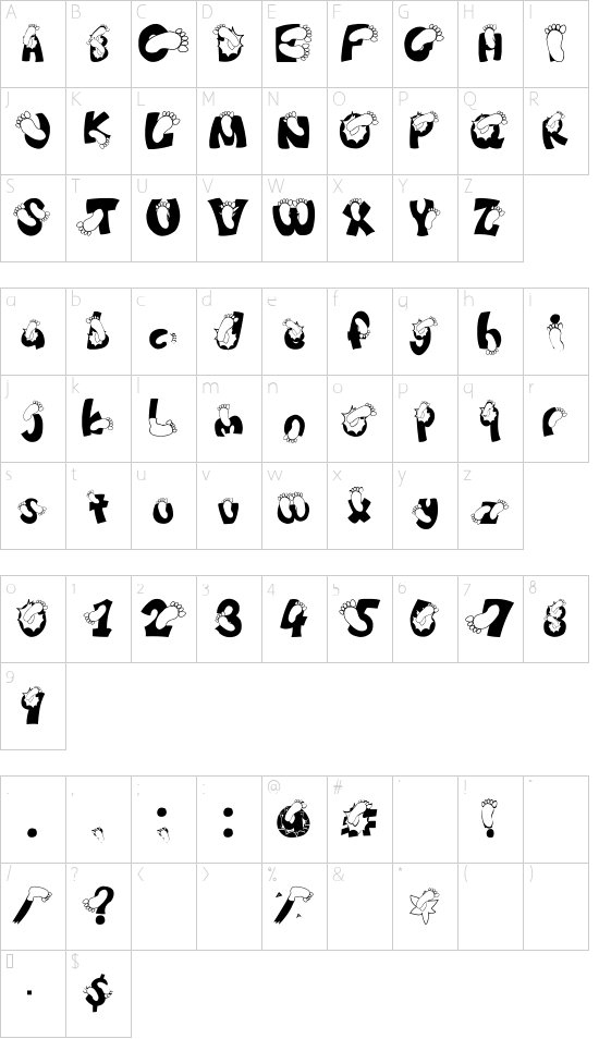 KICK!!!!! Character Map