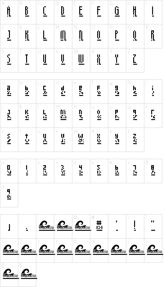 megapixel Character Map