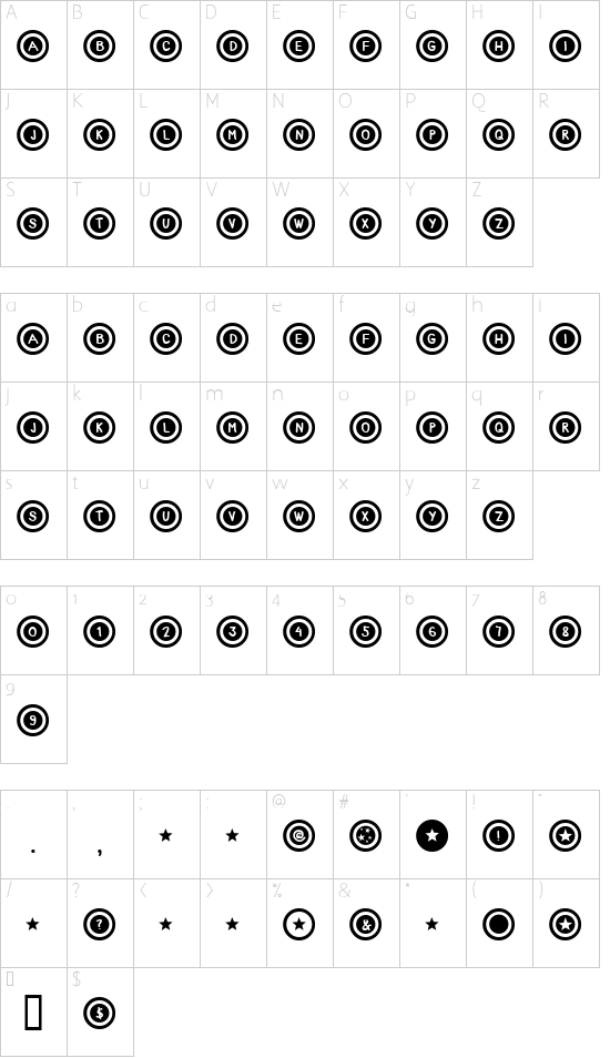 Dialtone Character Map