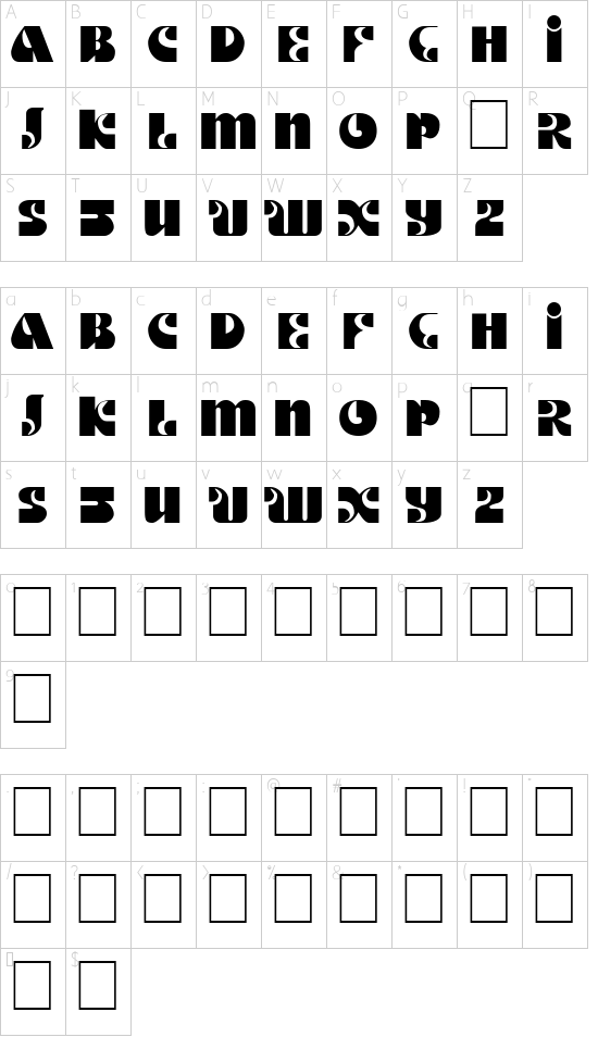 DS Motter Style Character Map