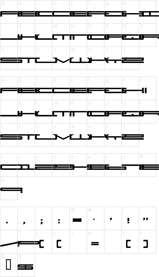 Super Ultra 911 Character Map