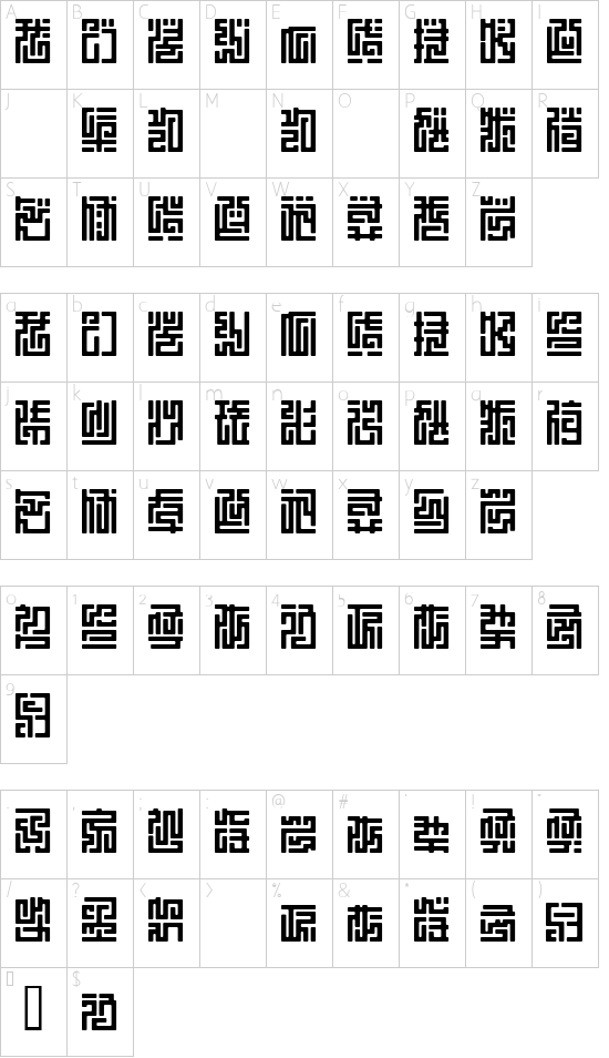 HRKTKAI Character Map