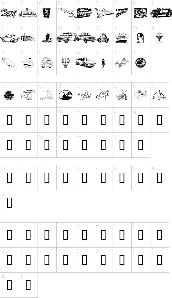 Vehicular Character Map