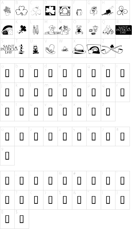 KR Belated St Patricks Character Map