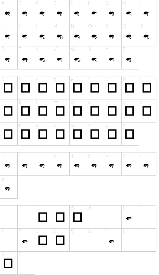 KR Bite Your Lip! Character Map