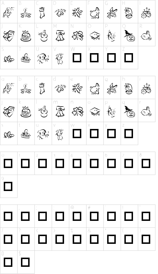 KR Pick A Holiday 2 Character Map