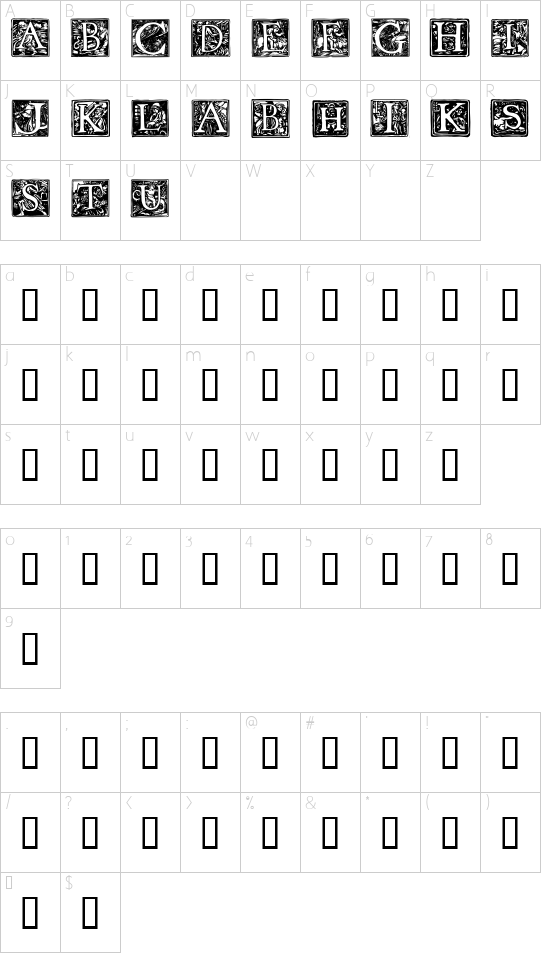 Pyle Initials Demo Character Map