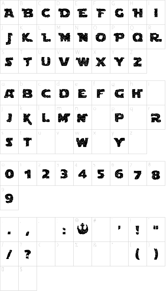 Blown Droid Character Map