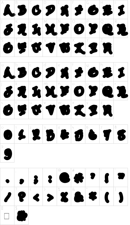 Urban Scrawl Down Character Map