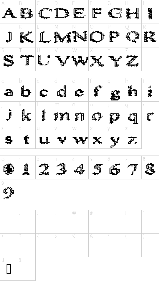 Heat Sinks 486 Character Map