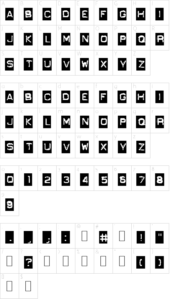 GF Ordner Normal Character Map