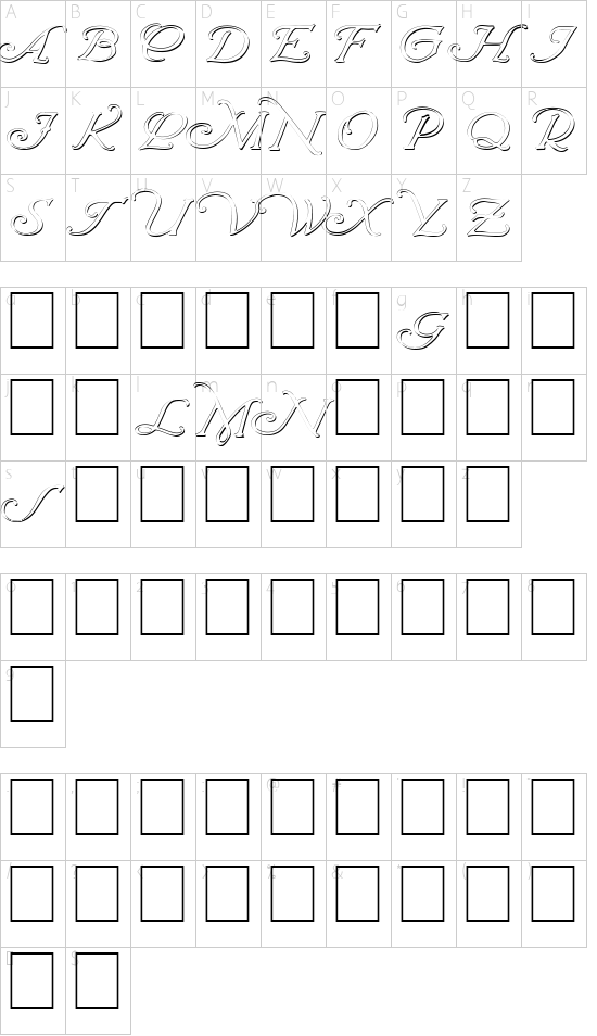 Wrenn Initials Character Map