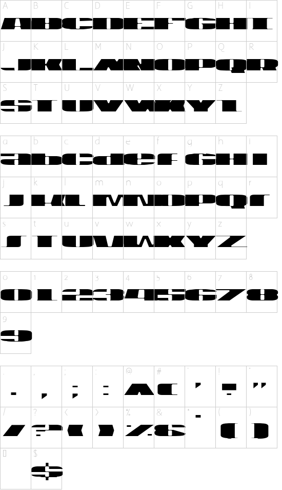 U.S.A. Light Character Map