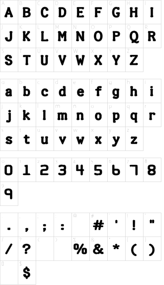 Halter Pinchy Character Map