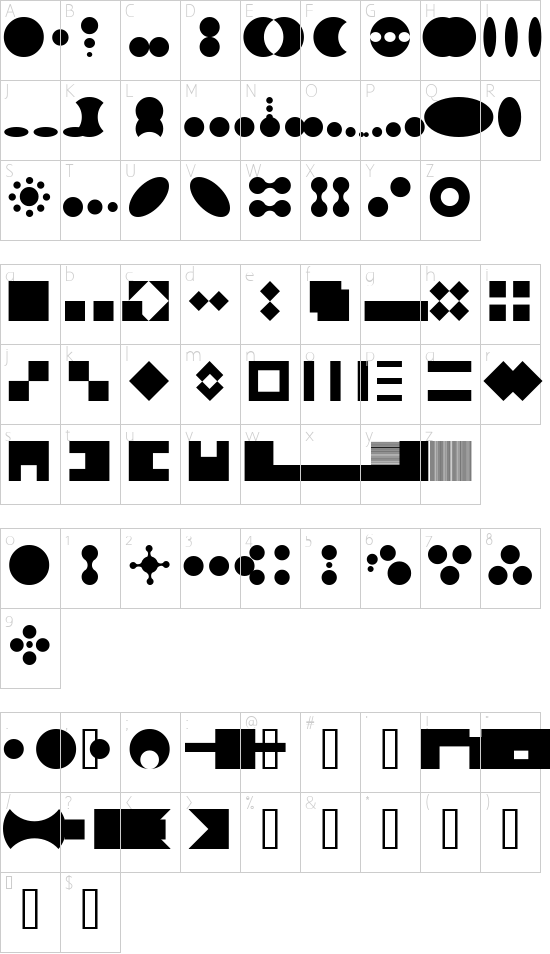 ToolegoSpace Character Map