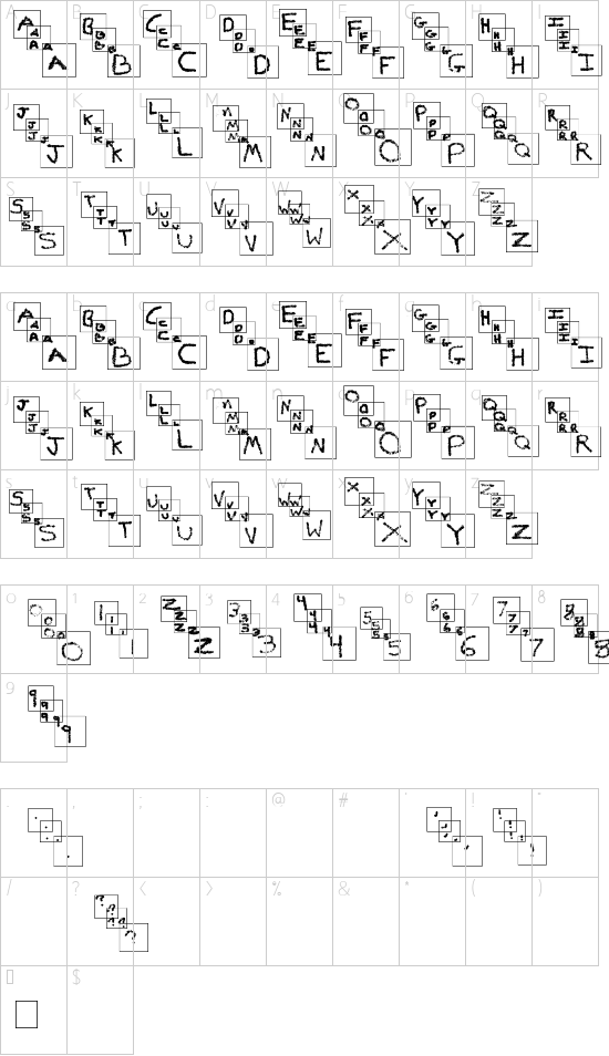 NewSymbolFont3 Character Map