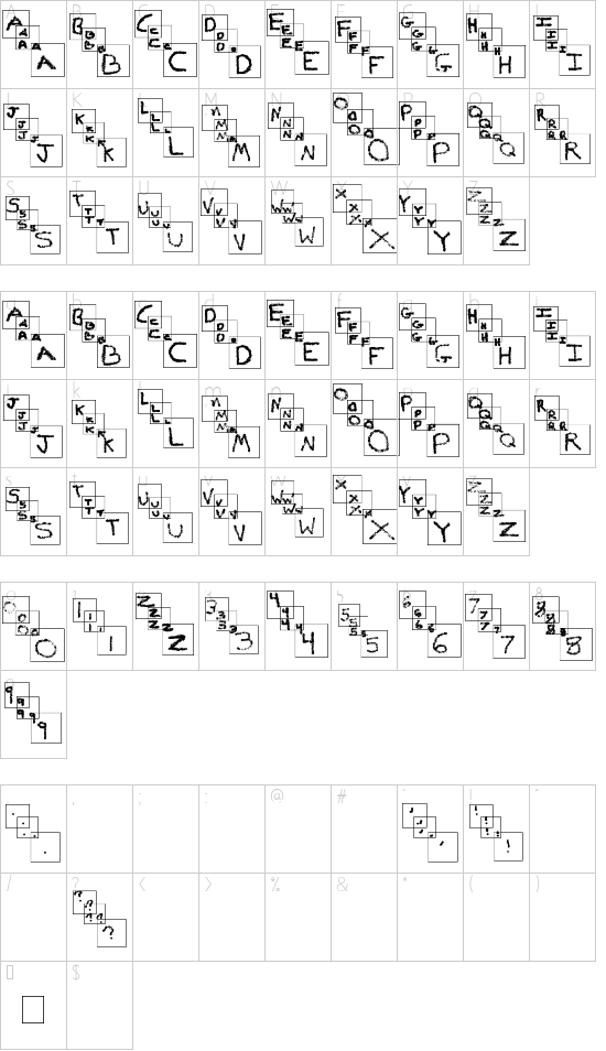 NewerSymbolFont3 Character Map