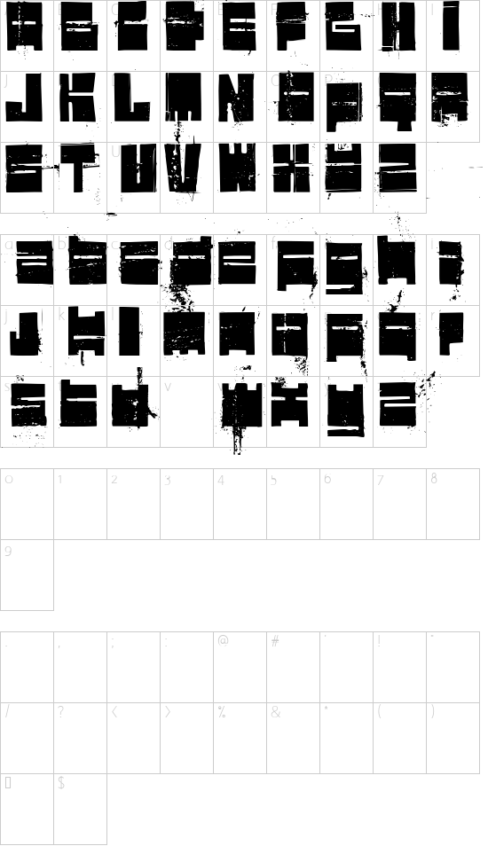 Valimo RMX Character Map