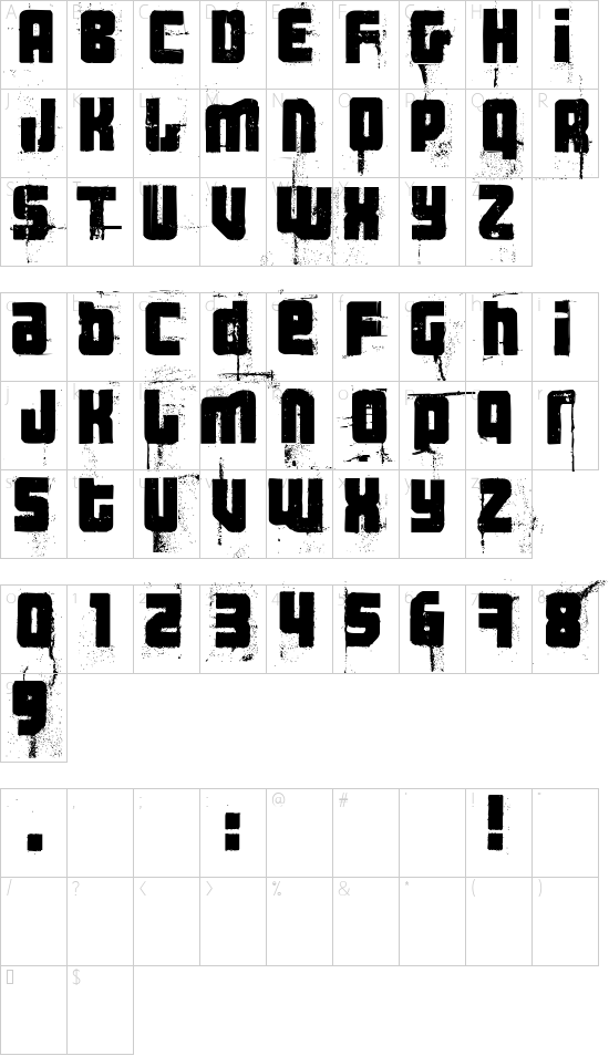 3 theHard way RMX Character Map