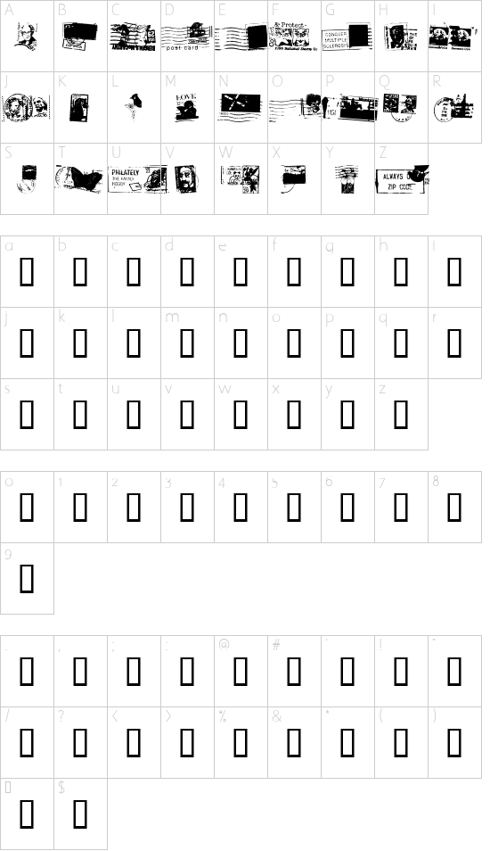 Dead Letter Office Character Map
