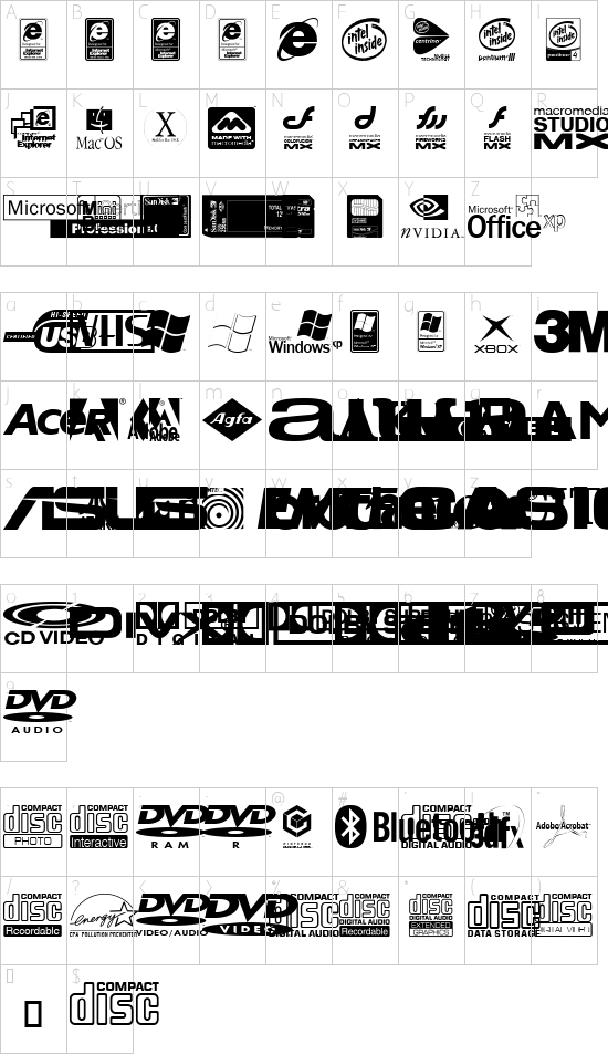 Illustrate IT Character Map