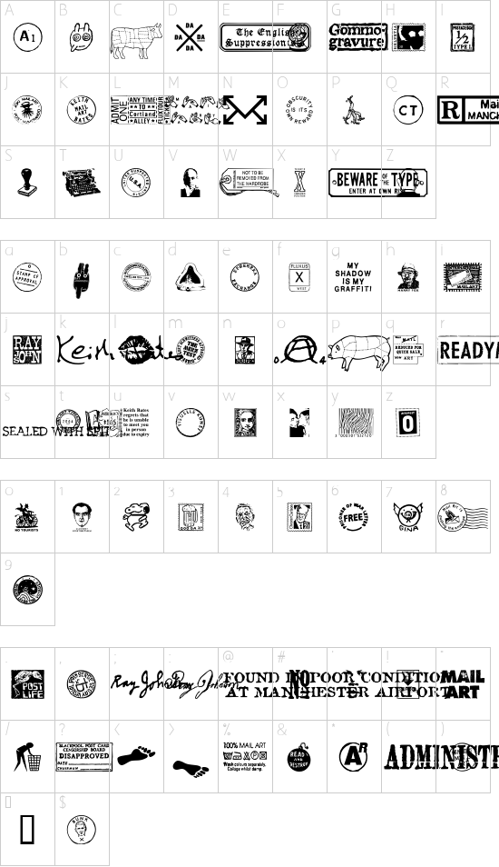 MA Character Map