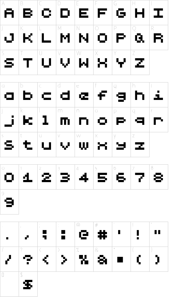 Lilliput Steps Character Map
