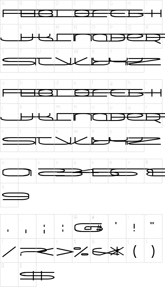 Univox Character Map