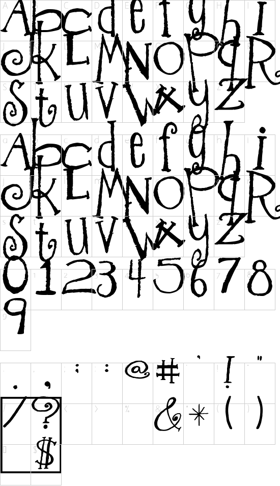 Freeze! Character Map