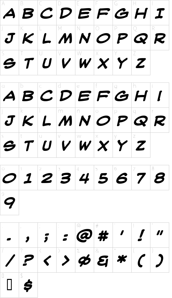 WebLetterer BB Character Map