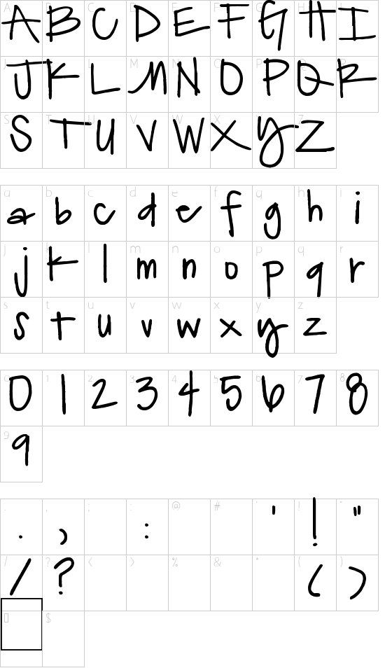 Turtle Club Character Map