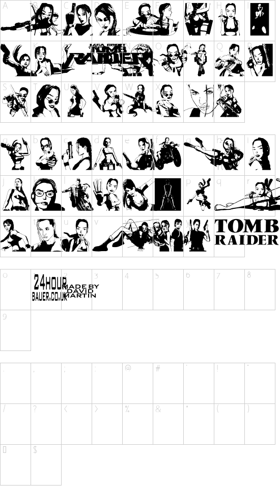 Lara Croft Tomb Raider Character Map