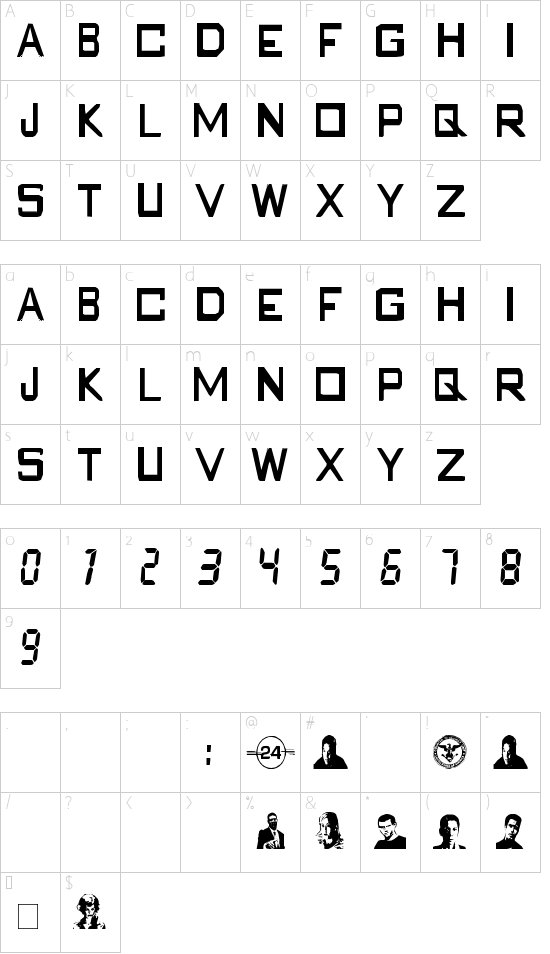 twenty four Character Map