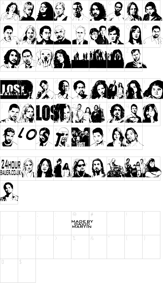 Lost Forever Character Map