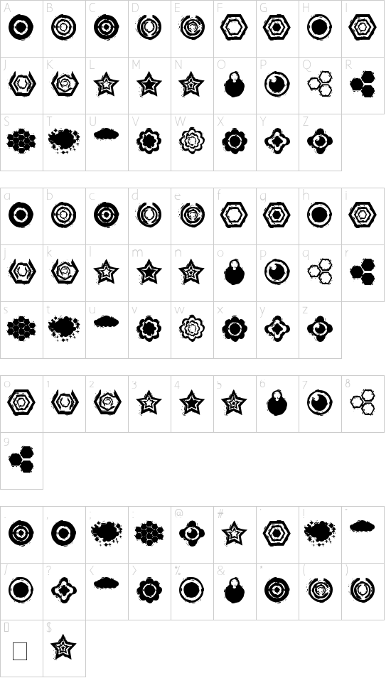 Formz Dingbatz 2 DSG Character Map
