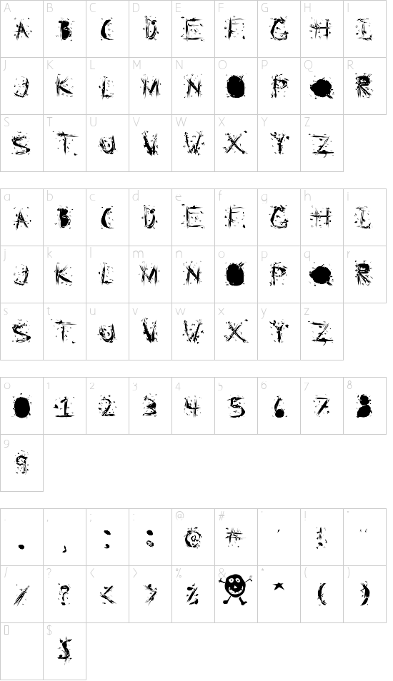 Static Cling Character Map